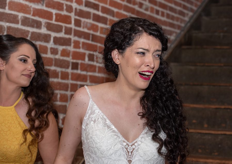 Bride overcome with emotion