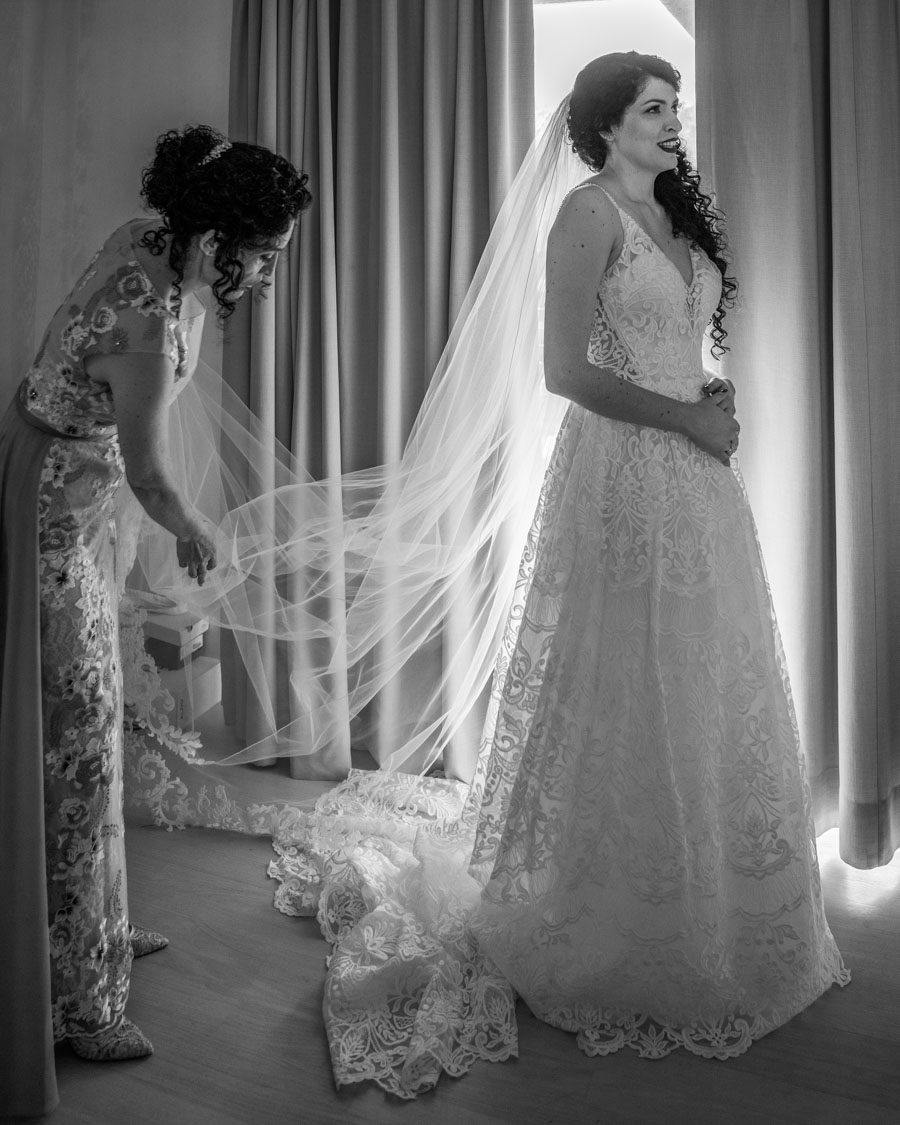 Mother and daughter getting ready for the wedding at Avalon Hotel