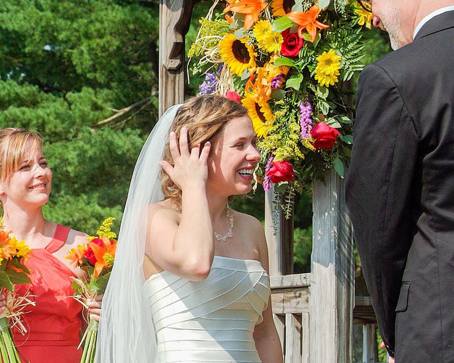 radiant bride surrounded by sunflowers